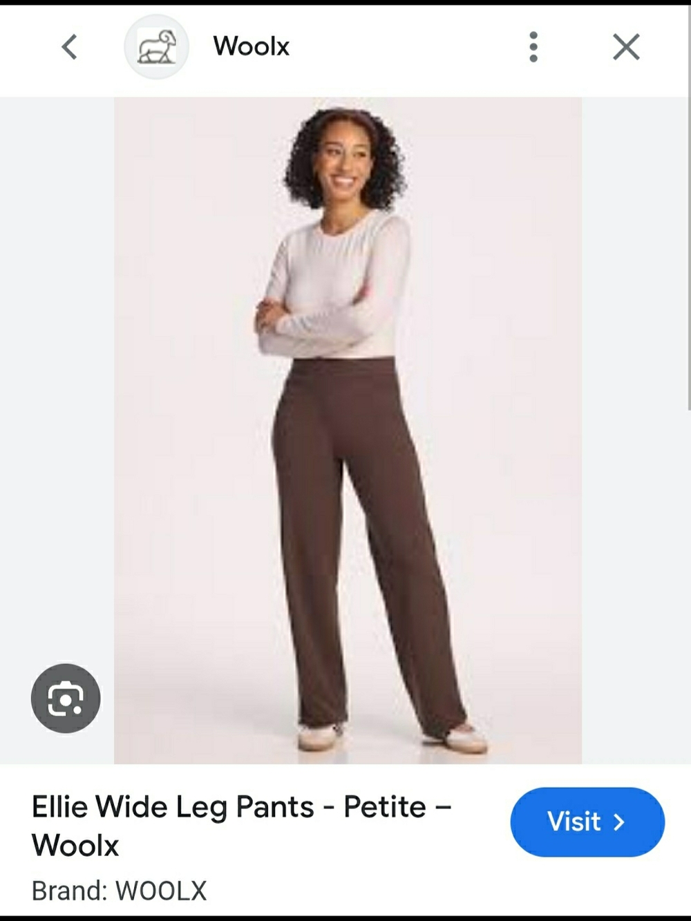 Ellie Wide Leg Pants in Brown - Petite